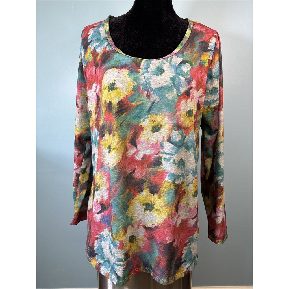 LuLaRoe Lynnae Long Sleeve Shirt / Top (Women’s 2XL) Country Floral Design